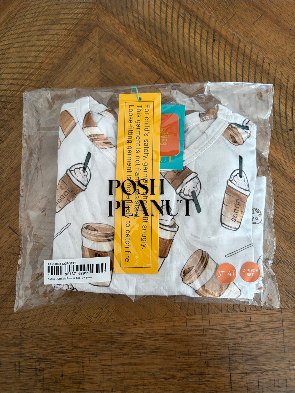 Posh Peanut White Coffee Cup Print Pajamas